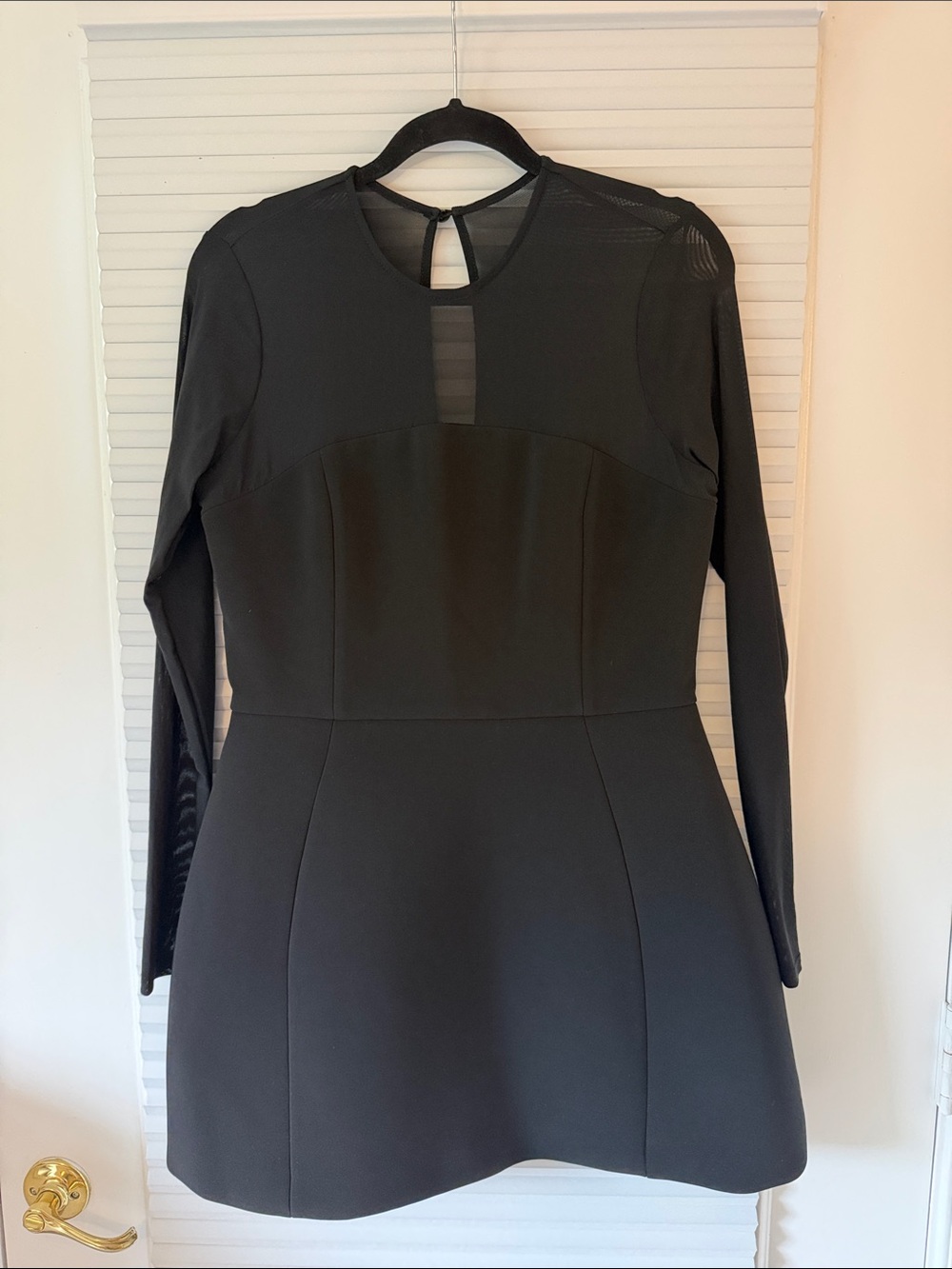 Club L London Black Long Sleeve Fit-and-Flare Dress